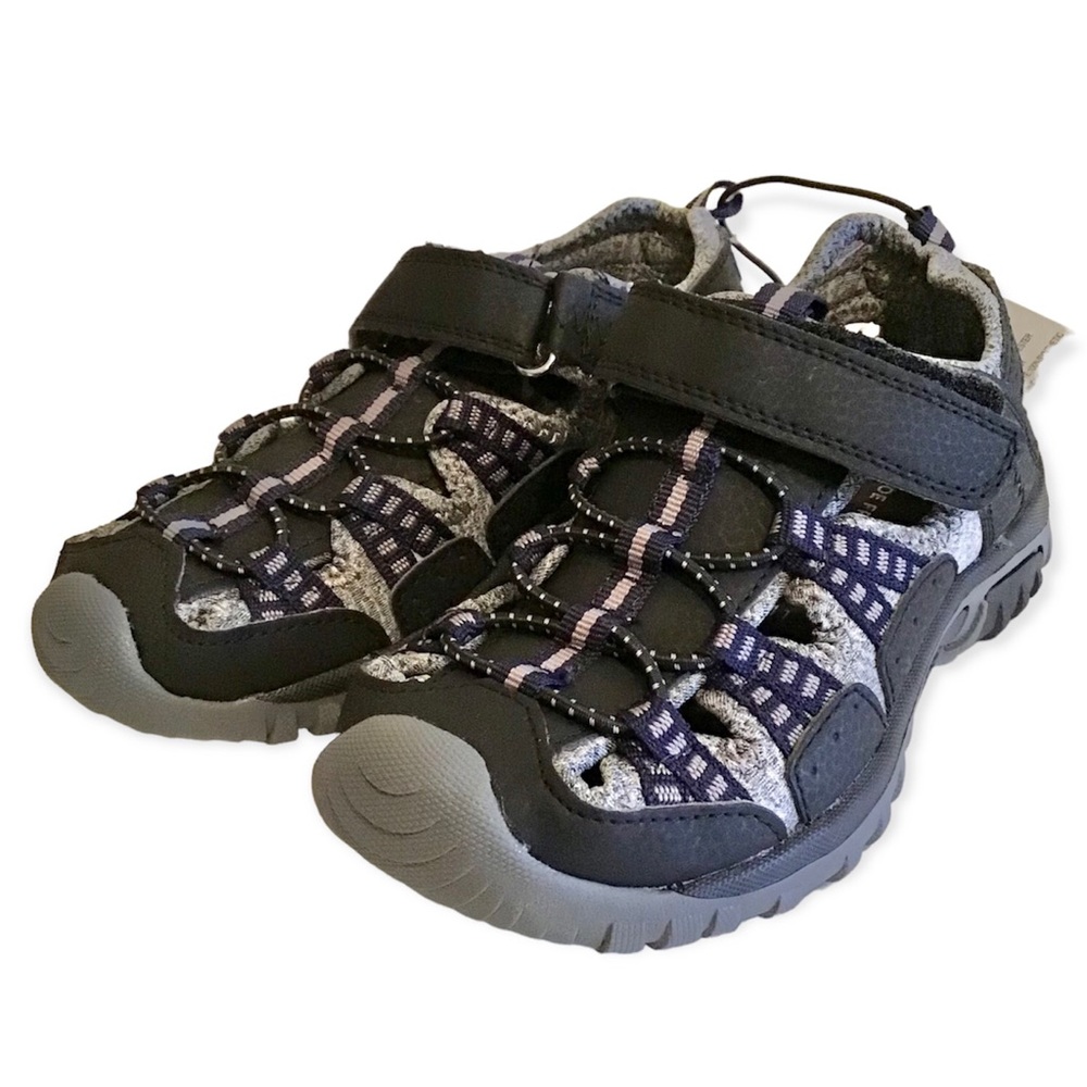 NWT Kids Closed Toe Sandals with Velcro Strap Navy Blue